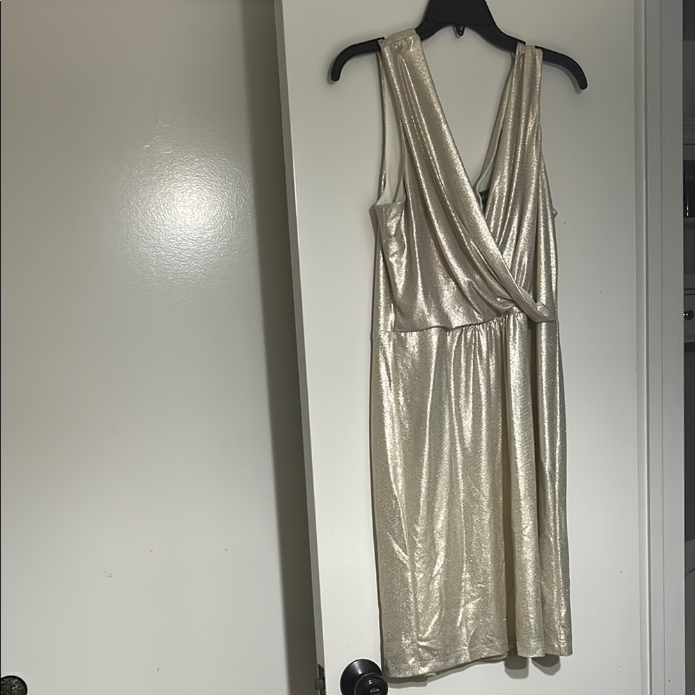 Donna Ricco Gold Sheath Cocktail Dress